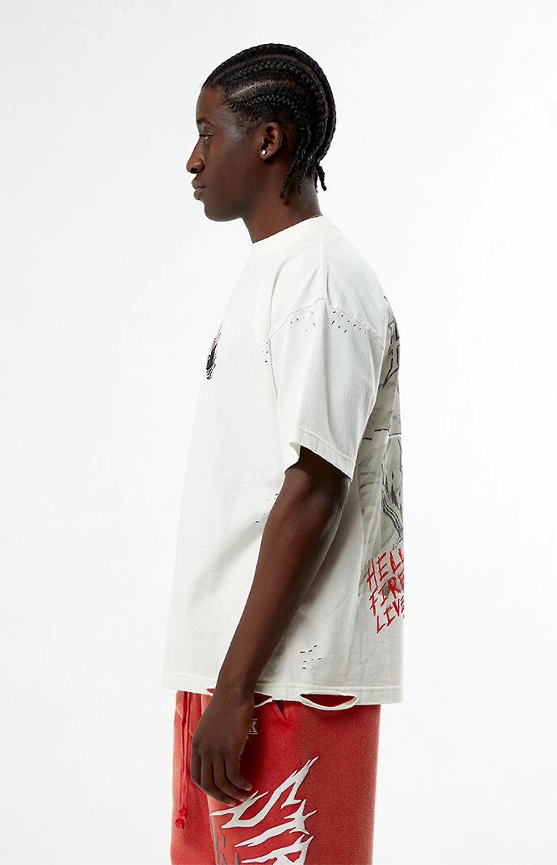 Netflix x Stranger Things Invite Hellfire Club Ripped T-Shirt