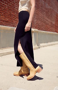 John Galt Black Slit Maxi Skirt