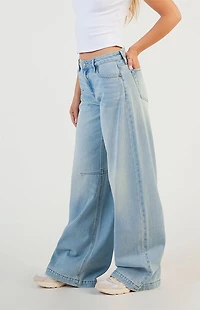 Pacsun Remi Baggy Barrel Jeans Dart Light Indigo