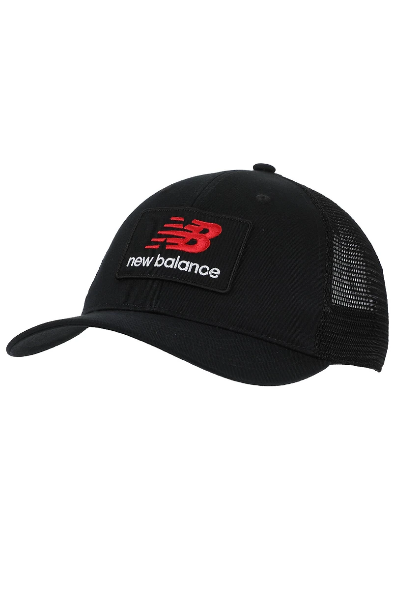 New Balance Stacked Patch Logo Trucker Hat