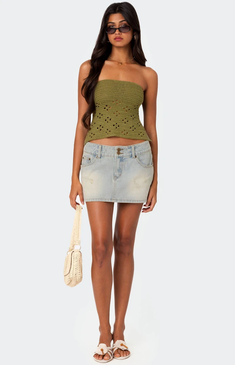 Edikted Niki Crochet Tube Top