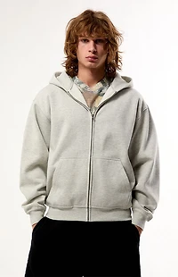 Pacsun Heather Grey Snow Wash Full Zip Hoodie