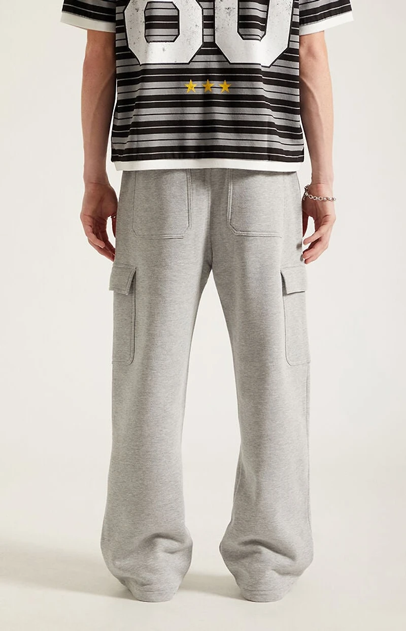 Pacsun Gray Fleece Extreme Baggy Cargo Sweatpants