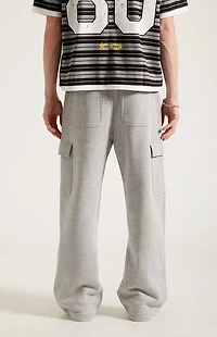 Pacsun Gray Fleece Extreme Baggy Cargo Sweatpants