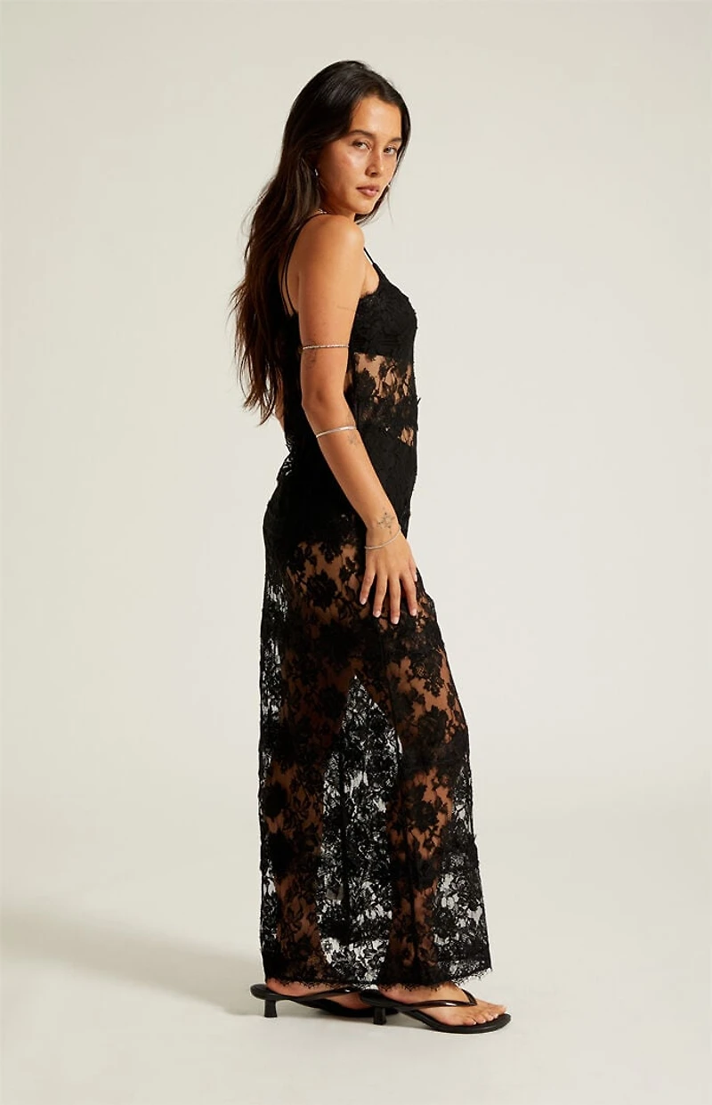 Beverly and Beck Agnes Sheer Lace Festival Maxi Dress