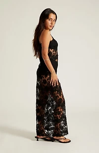 Beverly and Beck Agnes Sheer Lace Festival Maxi Dress