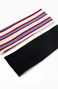 Pacsun 2 Pack Striped & White Headbands