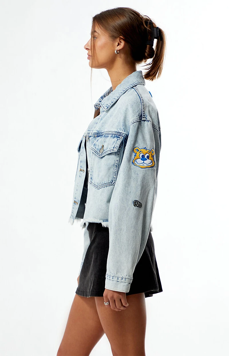 HYPE & VICE UCLA Bruins Frayed Cropped Denim Jacket