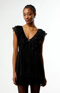 MINKPINK Greta Plisse Lurex Mini Dress