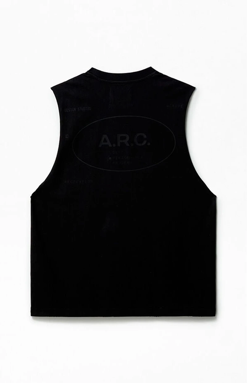 A.R.C. Black Vintage Wash Comfort Cut Off Muscle T-Shirt