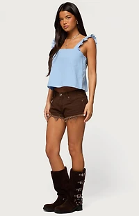 Edikted Josefina Low Rise Denim Shorts