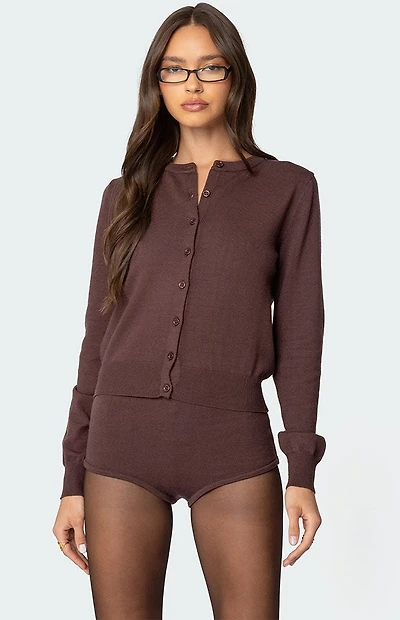 Edikted Ashlin Button Up Knit Cardigan