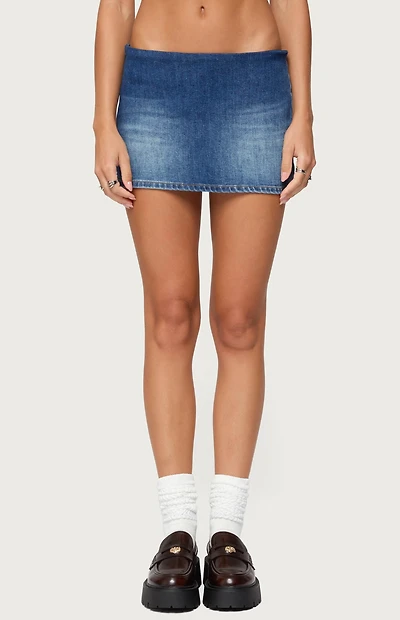 Edikted Archie Stretchy Denim Mini Skort