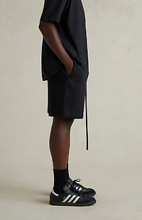 Fear of God ESSENTIALS Jet Black Soccer Fleece Sweat Shorts