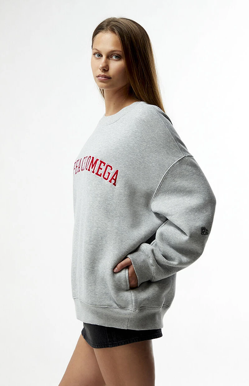 HYPE & VICE Alpha Chi Omega Offside Crew Neck Oversized Sweatshirt