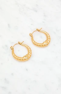 LA Hearts 14K Gold Plated Heart Earrings