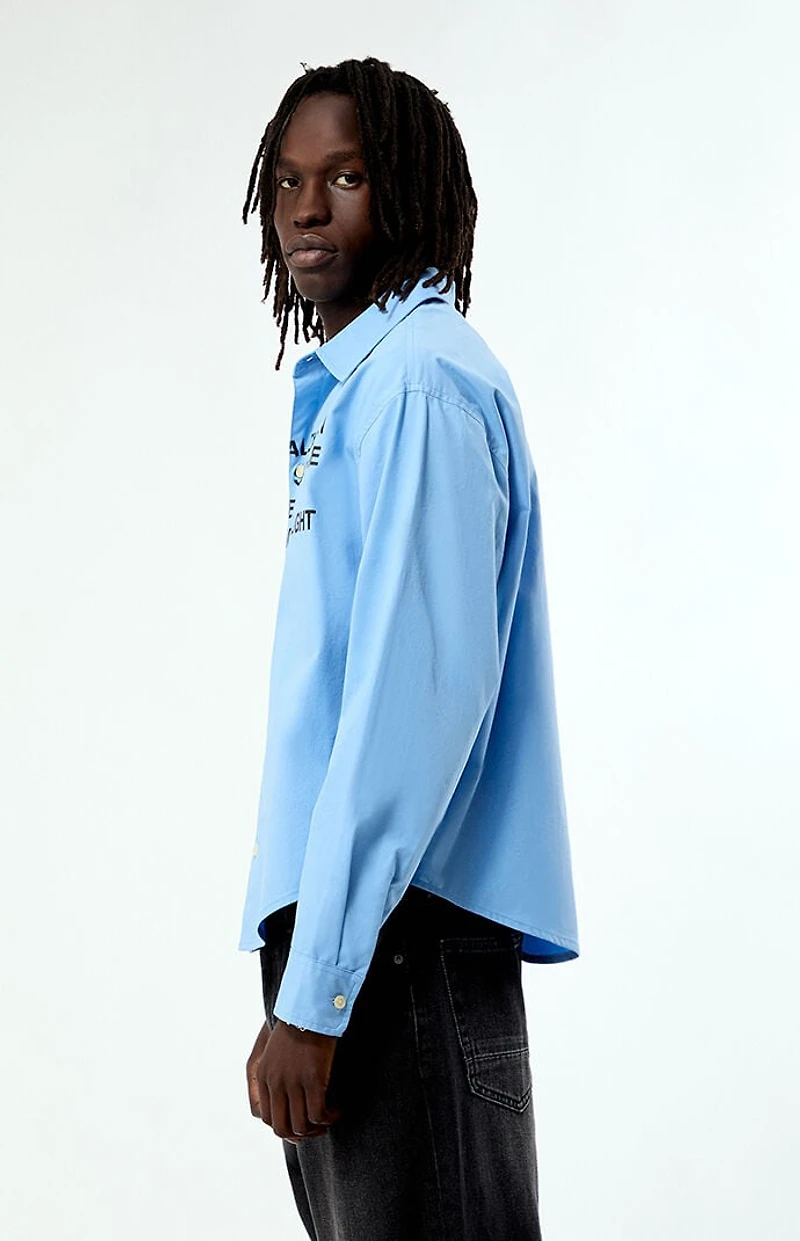 Pacsun Common Space Solid Long Sleeve Oxford Shirt