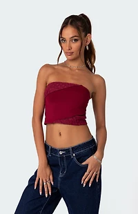 Edikted Lace Patchwork Tube Top