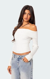 Edikted Lauren Knit Fold Over Top