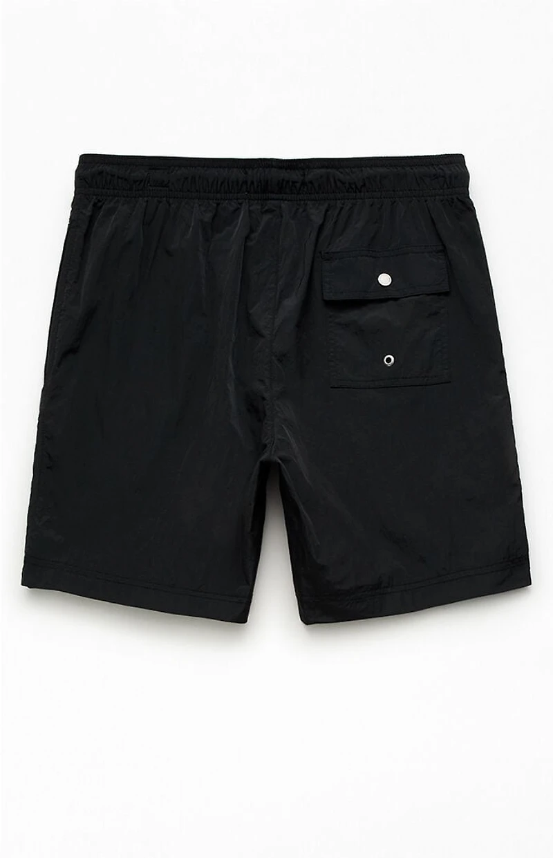 Pacsun Black Salt Solid 6" Volley Swim Trunks
