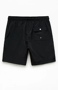 Pacsun Black Salt Solid 6" Volley Swim Trunks