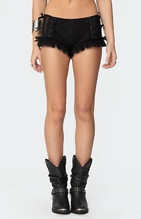 Edikted Knox Ruffle Micro Shorts