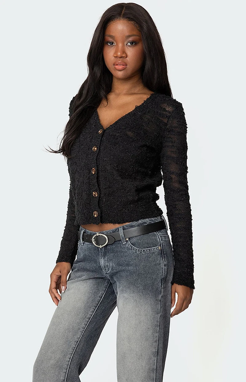 Edikted Georgie Textured Knit Cardigan