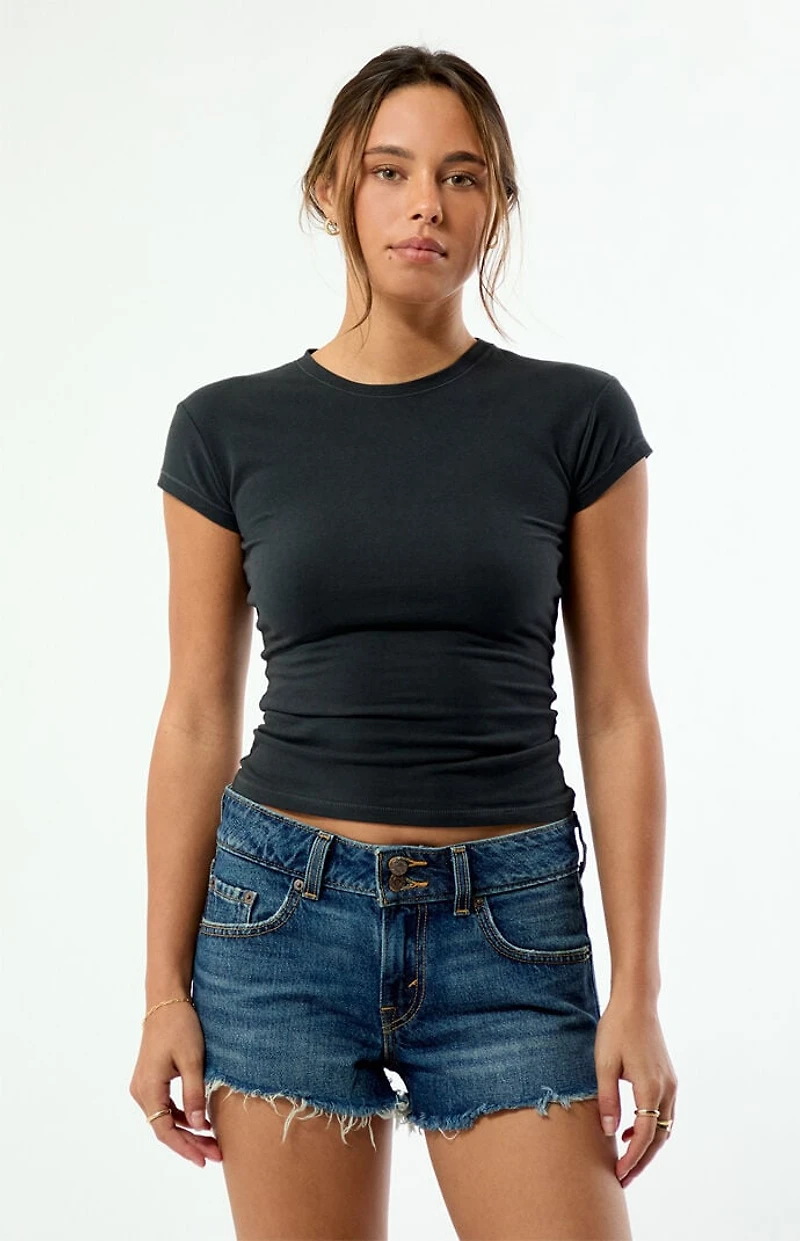 Levi's Dark Blue Super Low Loose Denim Shorts