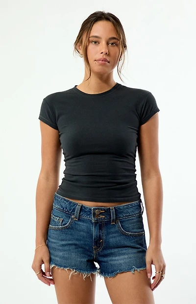 Levi's Dark Blue Super Low Loose Denim Shorts