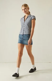 Your Favorite Gingham Button Down Short Sleeve Top