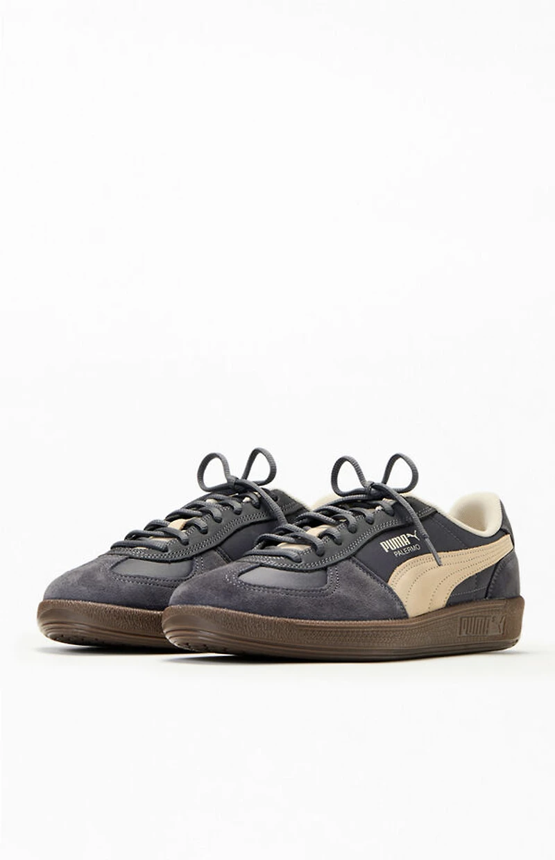 Puma Gray Palermo Leather Shoes