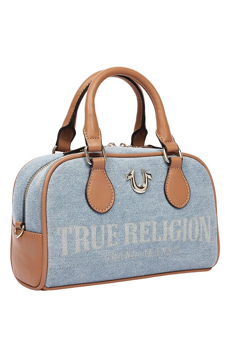 True Religion Denim Logo Mini Satchel Crossbody Bag
