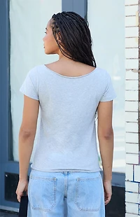 John Galt Silver Robyn New York Off-The-Shoulder T-Shirt