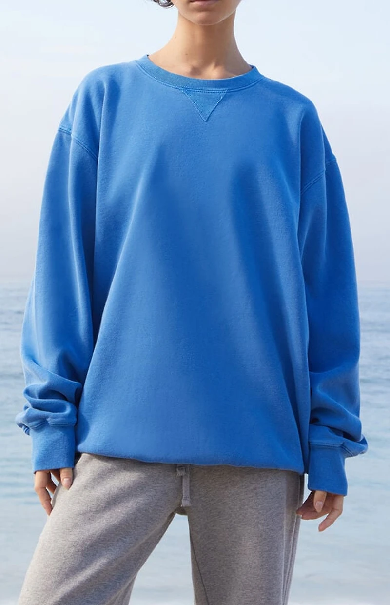 John Galt Electric Blue Erica Oversized Crew Neck Sweatshirt