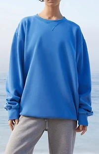 John Galt Electric Blue Erica Oversized Crew Neck Sweatshirt