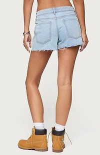 Edikted Milla Low Rise Denim Shorts