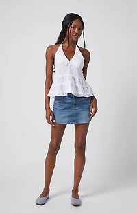 Beverly and Beck Josie Eyelet Halter Tank Top