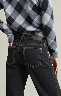 Pacsun Charlie Low Rise Baggy Bootcut Jeans Contrast Dark Blue