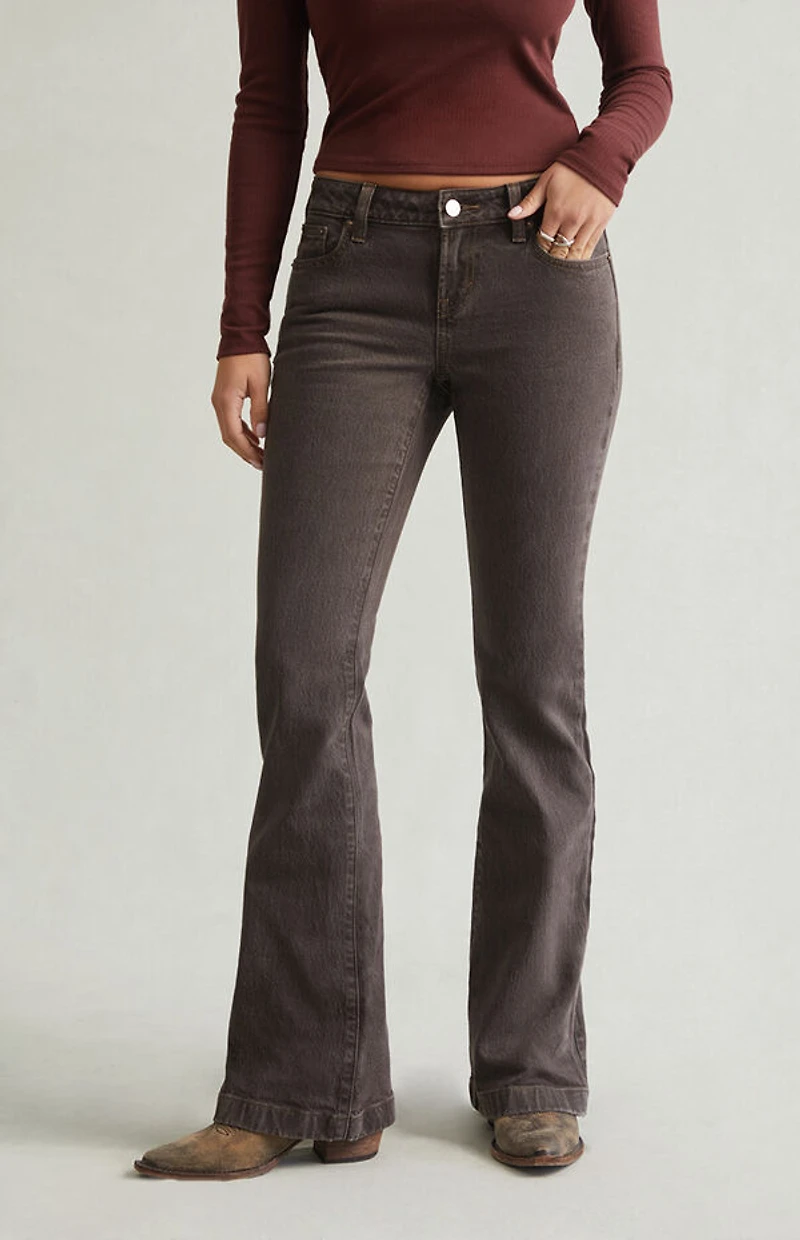 Pacsun Jade Low Rise Bootcut Jeans Brown