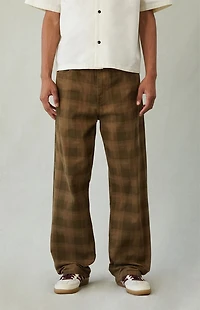 Pacsun Dylan Baggy Jeans Plaid Brown