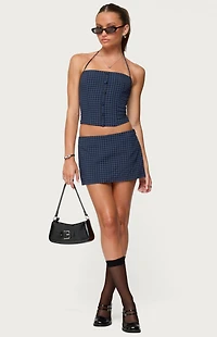 Edikted Winsley Gingham Halter Corset