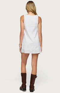 Edikted Doroh Lacey Striped Cotton Mini Dress