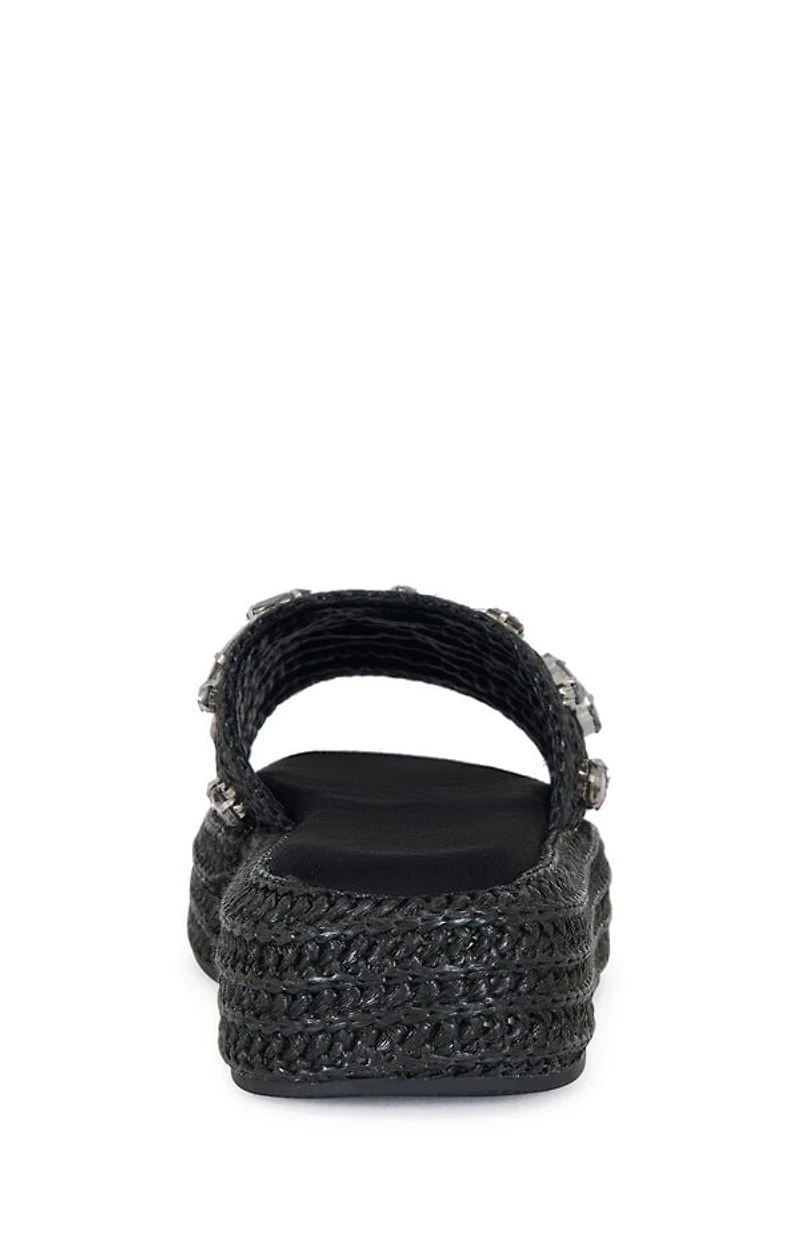 AZALEA WANG Women's Black Baste Sandals