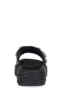 AZALEA WANG Women's Black Baste Sandals