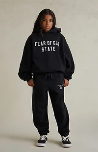 Fear of God ESSENTIALS Kids Jet Black Classic Fleece Sweatpants
