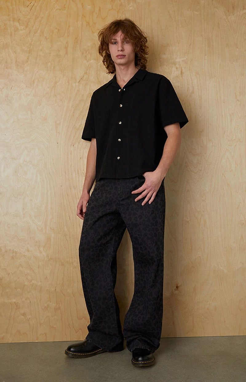 Pacsun Black Arlo Oversized Camp Shirt