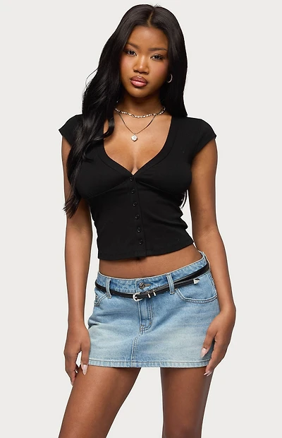 Edikted Alza Button Up Top