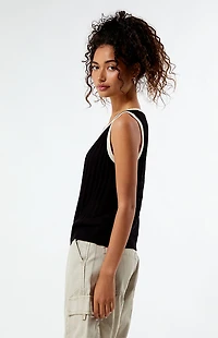 Little Lies Contrast Binding Sweater Tank Top