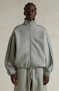 Fear of God ESSENTIALS Concrete Heather & Black Modern Fleece Track Jacket
