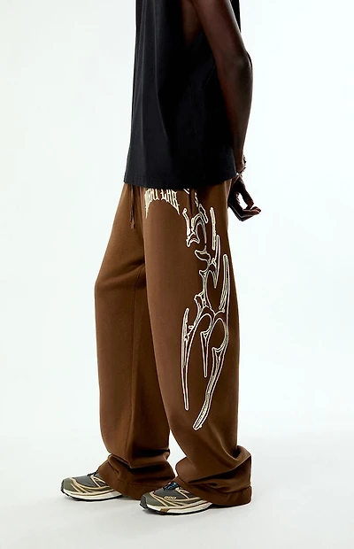 Nightlab x Pacsun Brown Night Moon Baggy Sweatpants